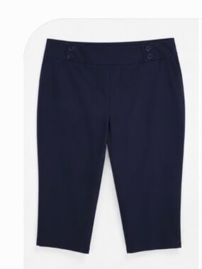 Rekucci Women's Size 16 Tall Navy Pull-On Capri Pants Career Casual